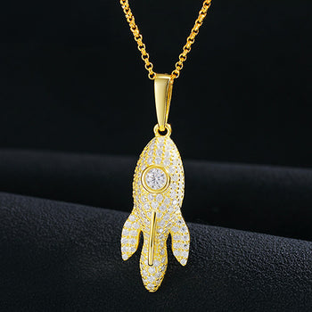 Pendentif sous-marin en moissanite et argent sterling