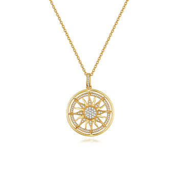 Pendentif charme soleil en moissanite et argent sterling