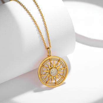 Pendentif charme soleil en moissanite et argent sterling