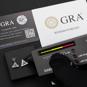 MOISSANIT-DREIECKSOHRSTÖSSE AUS STERLINGSILBER