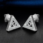 MOISSANITE TRIANGLE STUD EARRINGS IN STERLING SILVER