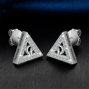 MOISSANIT-DREIECKSOHRSTÖSSE AUS STERLINGSILBER