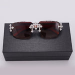 MOISSANITE TRIPLE CROSS BRIDGE SUNGLASSES