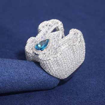 Bague de championnat en argent sterling avec moissanite W