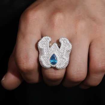 Bague de championnat en argent sterling avec moissanite W
