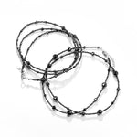 18K WHITE GOLD PLATED MOISSANITE BLACK BEADS NECKLACE CHAIN IN STERLING SILVER