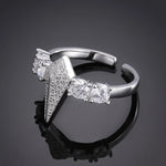 MOISSANITE DIAMOND ADJUSTABLE PANTHER RING IN STERLING SILVER