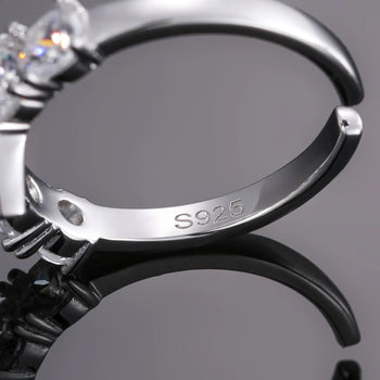 MOISSANITE DIAMOND ADJUSTABLE PANTHER RING IN STERLING SILVER - IVORY & EBONY