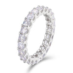 MOISSANITE DIAMOND BAND RING IN STERLING SILVER - IVORY & EBONY