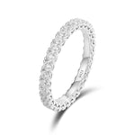 MOISSANITE DIAMOND BAND RING IN STERLING SILVER - IVORY & EBONY