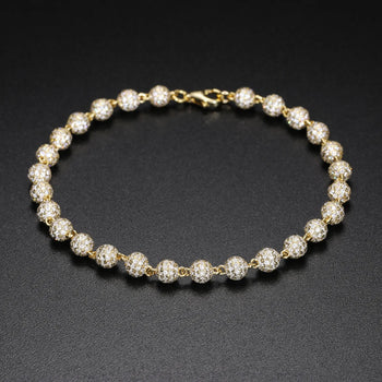 MOISSANITE DIAMOND BEAD LINK BRACELET IN STERLING SILVER - IVORY & EBONY