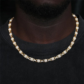 MOISSANITE DIAMOND DISCO BEAD LINK CHAIN NECKLACE OR BRACELET IN STERLING SILVER - IVORY & EBONY