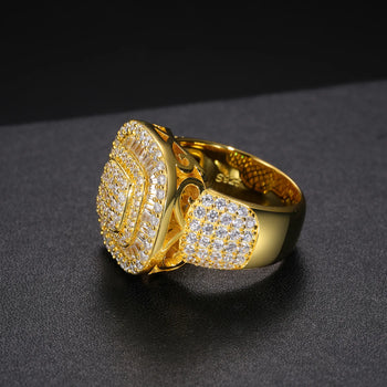 MOISSANITE DIAMOND GEOMETRIC RING IN STERLING SILVER - IVORY & EBONY