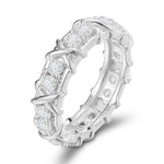 MOISSANITE DIAMOND TWISTED RING IN STERLING SILVER