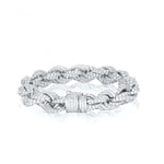 MOISSANITE DIAMOND TWISTED ROPE CHAIN BRACELET IN STERLING SILVER