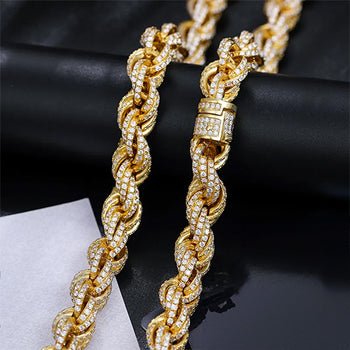 MOISSANITE DIAMOND TWISTED ROPE CHAIN NECKLACE IN STERLING SILVER - IVORY & EBONY