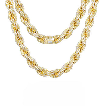 MOISSANITE DIAMOND TWISTED ROPE CHAIN NECKLACE IN STERLING SILVER - IVORY & EBONY