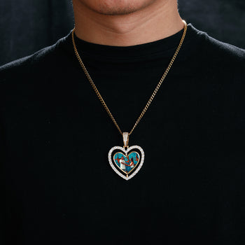 PHOTO EN ARGENT MASSIF AVEC HALO DE MISSANITE EN FORME DE CŒUR