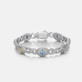 MOISSANITE INFINITY EYE BRACELET IN STERLING SILVER - IVORY & EBONY