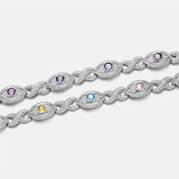MOISSANITE INFINITY EYE BRACELET IN STERLING SILVER - IVORY & EBONY