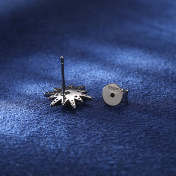 MOISSANITE TWELVE RAYS STAR STUD EARRINGS IN STERLING SILVER - IVORY & EBONY