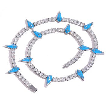 MOISSANITE DIAMOND BLACK PANTHER CHOKER TENNIS CHAIN IN STERLING SILVER