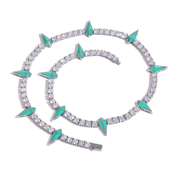 MOISSANITE DIAMOND BLACK PANTHER CHOKER TENNIS CHAIN IN STERLING SILVER