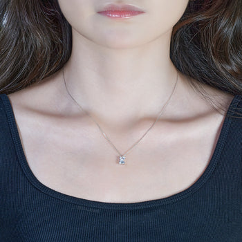 MOISSANITE DIAMOND DAINTY INITIAL PENDANT IN SOLID WHITE GOLD