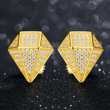 MOISSANITE DIAMOND SHAPE EARRINGS IN STERLING SILVER - IVORY & EBONY