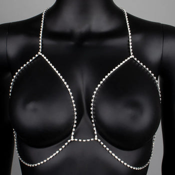 NOCTURA CRYSTAL CONTOUR BODY CHAIN BRALETTE