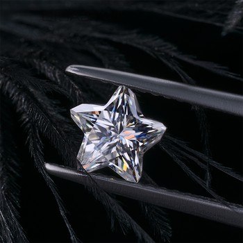 DIAMANT EN VRAC DE MOISSANITE TAILLÉE EN ÉTOILE À PENTAGRAMME ANCIEN