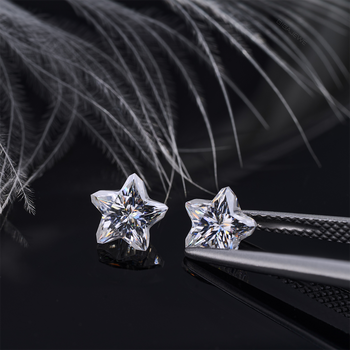 DIAMANT EN VRAC DE MOISSANITE TAILLÉE EN ÉTOILE À PENTAGRAMME ANCIEN