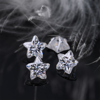 DIAMANT EN VRAC DE MOISSANITE TAILLÉE EN ÉTOILE À PENTAGRAMME ANCIEN