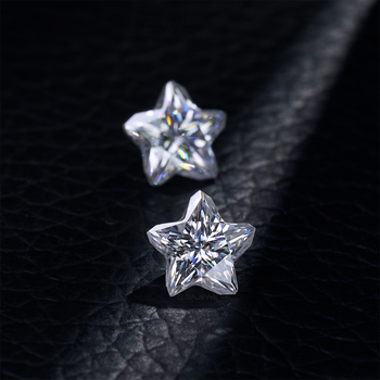 DIAMANT EN VRAC DE MOISSANITE TAILLÉE EN ÉTOILE À PENTAGRAMME ANCIEN