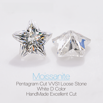 DIAMANT EN VRAC DE MOISSANITE TAILLÉE EN ÉTOILE À PENTAGRAMME ANCIEN