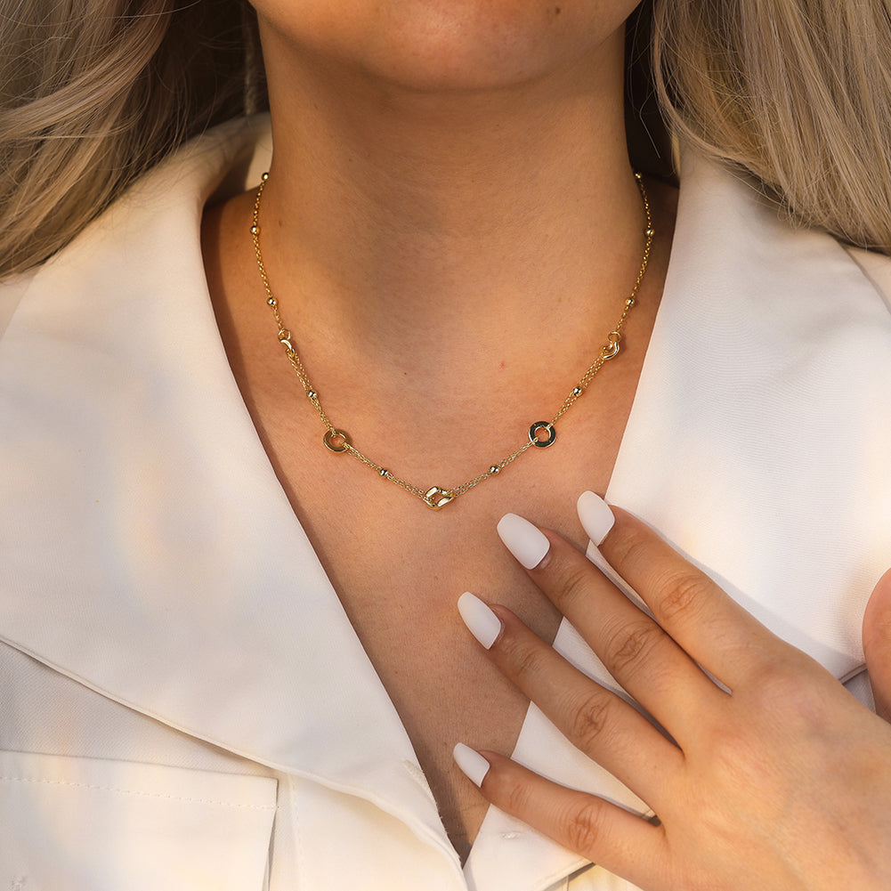 ORBIT BEADED NECKLACE IN STERLING SILVER