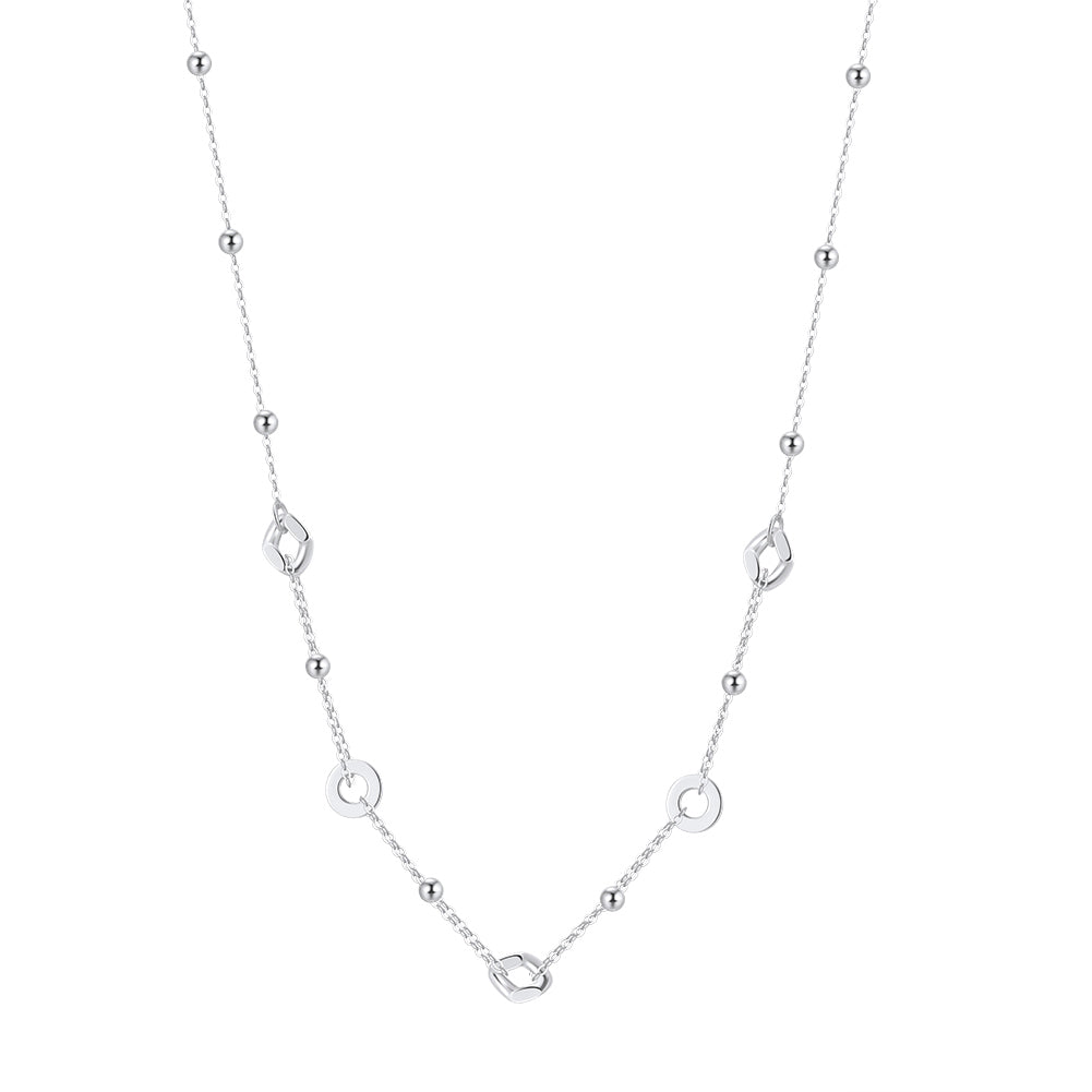 ORBIT BEADED NECKLACE IN STERLING SILVER