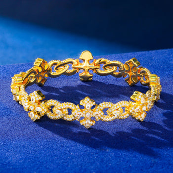 ORNATE CROSS MOISSANITE BRACELET IN STERLING SILVER