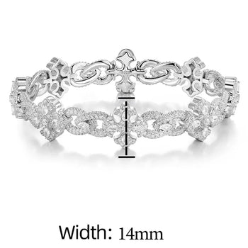 ORNATE CROSS MOISSANITE BRACELET IN STERLING SILVER