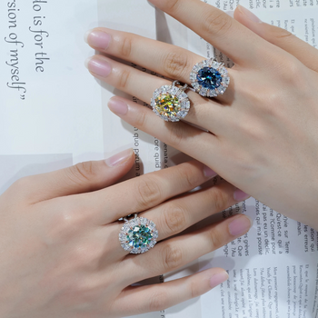 ORNATE MOISSANITE OVAL CUT RING IN STERLING SILVER