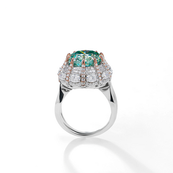 ORNATE MOISSANITE OVAL CUT RING IN STERLING SILVER