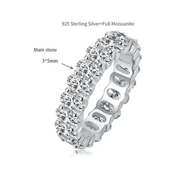 OVAL CUT MOISSANITE BAND IN STERLING SILVER
