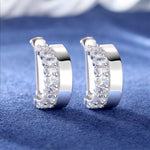 OVAL CUT MOISSANITE DIAMOND CUFF EARRINGS IN STERLING SILVER