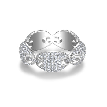 OVAL ETERNITY MOISSANITE RING IN STERLING SILVER