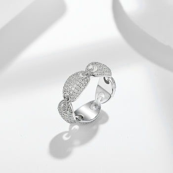 OVAL ETERNITY MOISSANITE RING IN STERLING SILVER