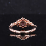 OVAL LAB GROWN PADPARADSCHA AND MOISSANITE RING IN 14K ROSE GOLD
