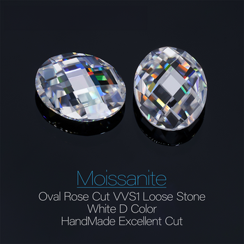 DIAMANT EN LIBRE DE MOISSANITE TAILLÉE EN ROSE OVALE