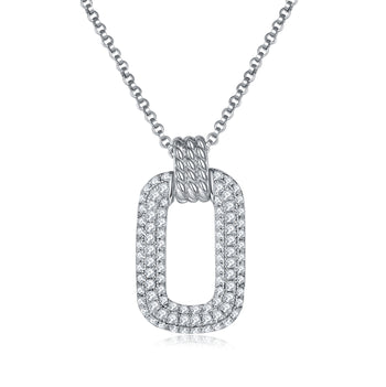 Pendentif en moissanite en forme de trombone et argent sterling