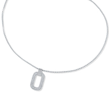 Pendentif en moissanite en forme de trombone et argent sterling