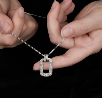 Pendentif en moissanite en forme de trombone et argent sterling